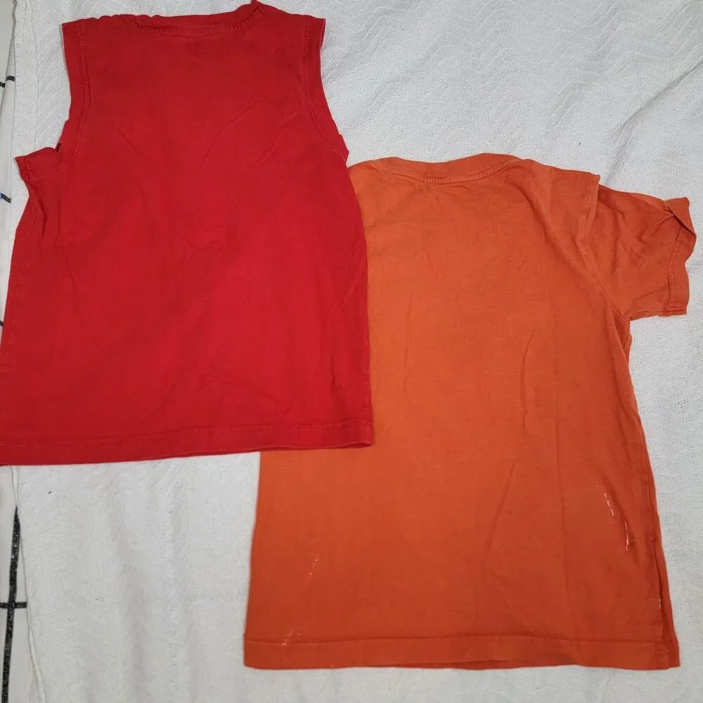 Gymboree Set Of 2 Boys Shirts Cotton Rhino‎ Nautical Red Orange Size 8 READ